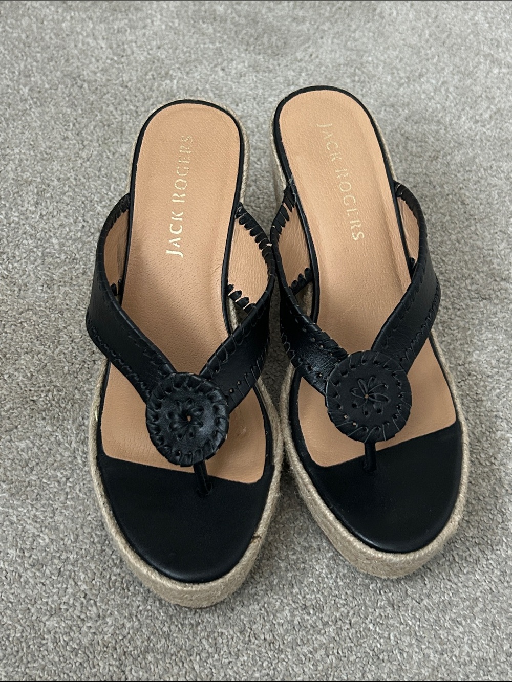 Jack Rogers Rowan Wedge Espadrille Wedge Sandals Women EUC size 9.5M